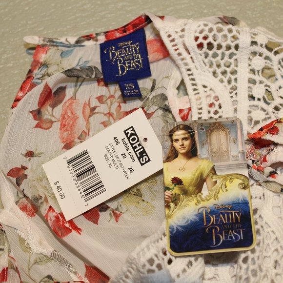 Disney Beauty and the Beast Floral Lace Blouse NWT - Picture 5 of 6